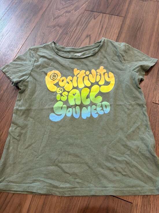 Old Navy Other - Old Navy Positivity Is All You Need Graphic T-Shirt Olive Green Size L 10-12